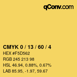 Color code: CMYK 0 / 13 / 60 / 4 | qconv.com