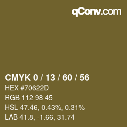 Color code: CMYK 0 / 13 / 60 / 56 | qconv.com
