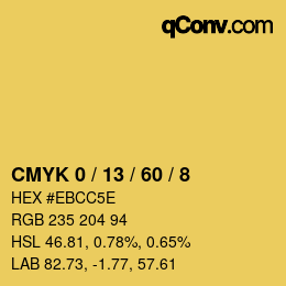 Color code: CMYK 0 / 13 / 60 / 8 | qconv.com