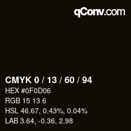 颜色代码: CMYK 0 / 13 / 60 / 94 | qconv.com