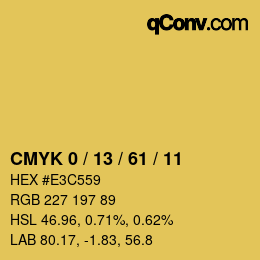 Color code: CMYK 0 / 13 / 61 / 11 | qconv.com