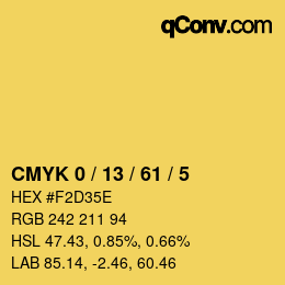 Color code: CMYK 0 / 13 / 61 / 5 | qconv.com