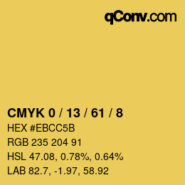 Farbcode: CMYK 0 / 13 / 61 / 8 | qconv.com