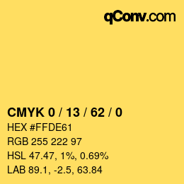 Color code: CMYK 0 / 13 / 62 / 0 | qconv.com