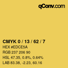 Color code: CMYK 0 / 13 / 62 / 7 | qconv.com