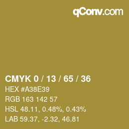 カラーコード: CMYK 0 / 13 / 65 / 36 | qconv.com