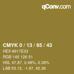 カラーコード: CMYK 0 / 13 / 65 / 43 | qconv.com