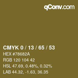 カラーコード: CMYK 0 / 13 / 65 / 53 | qconv.com