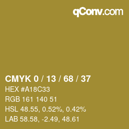 カラーコード: CMYK 0 / 13 / 68 / 37 | qconv.com