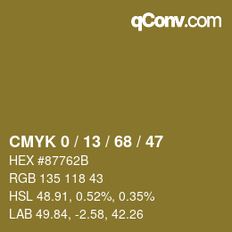 Color code: CMYK 0 / 13 / 68 / 47 | qconv.com