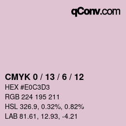 カラーコード: CMYK 0 / 13 / 6 / 12 | qconv.com