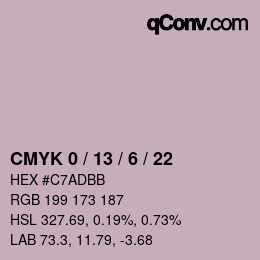 カラーコード: CMYK 0 / 13 / 6 / 22 | qconv.com