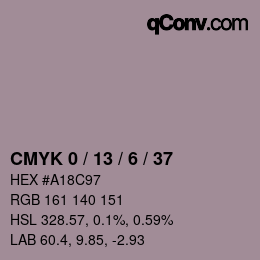 颜色代码: CMYK 0 / 13 / 6 / 37 | qconv.com
