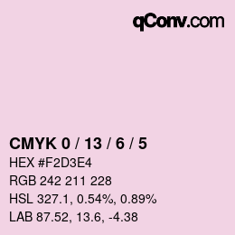 颜色代码: CMYK 0 / 13 / 6 / 5 | qconv.com