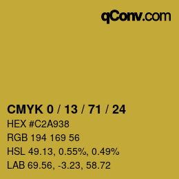 Color code: CMYK 0 / 13 / 71 / 24 | qconv.com