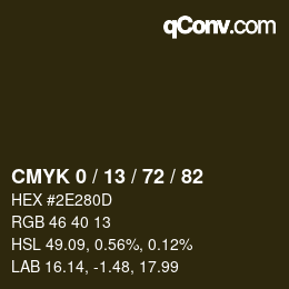 カラーコード: CMYK 0 / 13 / 72 / 82 | qconv.com