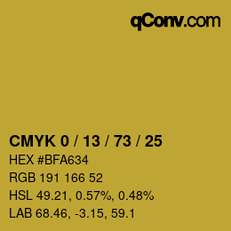 Color code: CMYK 0 / 13 / 73 / 25 | qconv.com