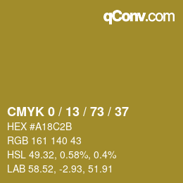 Color code: CMYK 0 / 13 / 73 / 37 | qconv.com