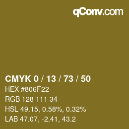 Color code: CMYK 0 / 13 / 73 / 50 | qconv.com