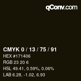 颜色代码: CMYK 0 / 13 / 75 / 91 | qconv.com
