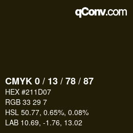 Color code: CMYK 0 / 13 / 78 / 87 | qconv.com