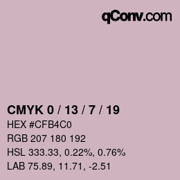 Color code: CMYK 0 / 13 / 7 / 19 | qconv.com