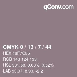 颜色代码: CMYK 0 / 13 / 7 / 44 | qconv.com