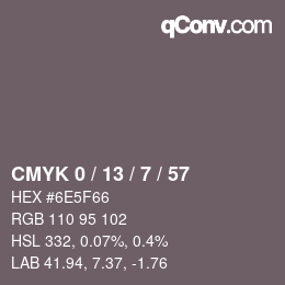 颜色代码: CMYK 0 / 13 / 7 / 57 | qconv.com