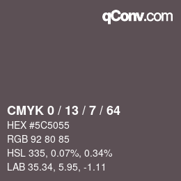 カラーコード: CMYK 0 / 13 / 7 / 64 | qconv.com