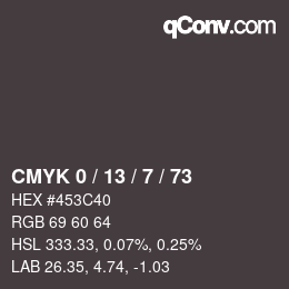 Color code: CMYK 0 / 13 / 7 / 73 | qconv.com