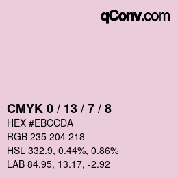 カラーコード: CMYK 0 / 13 / 7 / 8 | qconv.com