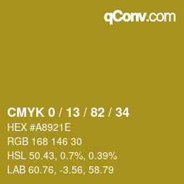 Color code: CMYK 0 / 13 / 82 / 34 | qconv.com