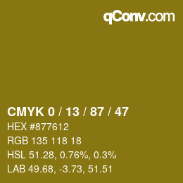 Color code: CMYK 0 / 13 / 87 / 47 | qconv.com
