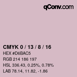 カラーコード: CMYK 0 / 13 / 8 / 16 | qconv.com