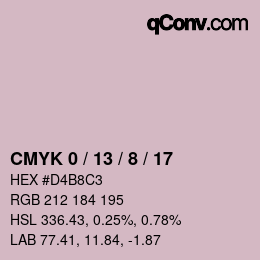 颜色代码: CMYK 0 / 13 / 8 / 17 | qconv.com