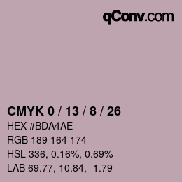 Color code: CMYK 0 / 13 / 8 / 26 | qconv.com