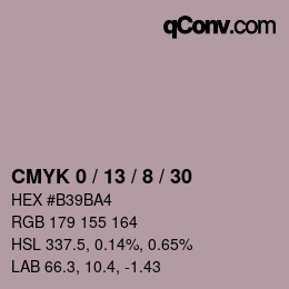 カラーコード: CMYK 0 / 13 / 8 / 30 | qconv.com