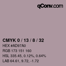 Color code: CMYK 0 / 13 / 8 / 32 | qconv.com