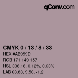 カラーコード: CMYK 0 / 13 / 8 / 33 | qconv.com