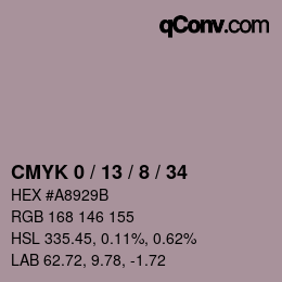 Color code: CMYK 0 / 13 / 8 / 34 | qconv.com