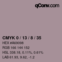 カラーコード: CMYK 0 / 13 / 8 / 35 | qconv.com