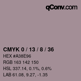 Farbcode: CMYK 0 / 13 / 8 / 36 | qconv.com