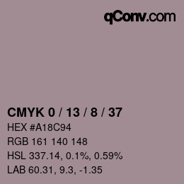 カラーコード: CMYK 0 / 13 / 8 / 37 | qconv.com