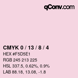 Code couleur: CMYK 0 / 13 / 8 / 4 | qconv.com