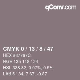 Color code: CMYK 0 / 13 / 8 / 47 | qconv.com