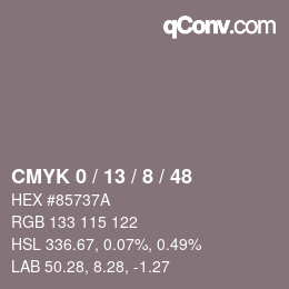 Color code: CMYK 0 / 13 / 8 / 48 | qconv.com