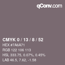 Color code: CMYK 0 / 13 / 8 / 52 | qconv.com