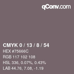Color code: CMYK 0 / 13 / 8 / 54 | qconv.com