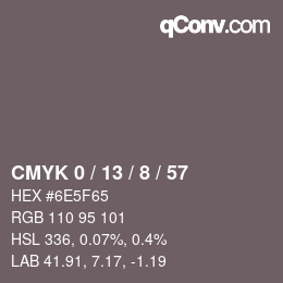Color code: CMYK 0 / 13 / 8 / 57 | qconv.com
