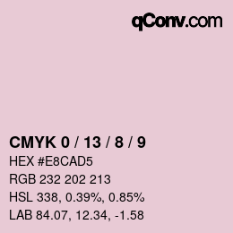 Farbcode: CMYK 0 / 13 / 8 / 9 | qconv.com